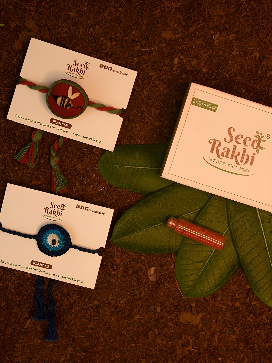 

Indigifts Set of 2 Brother Rakhi With Roli Tilak, Blue