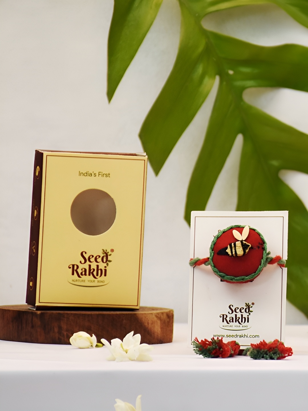 

Indigifts Seed Tie Up Rakhi, Red