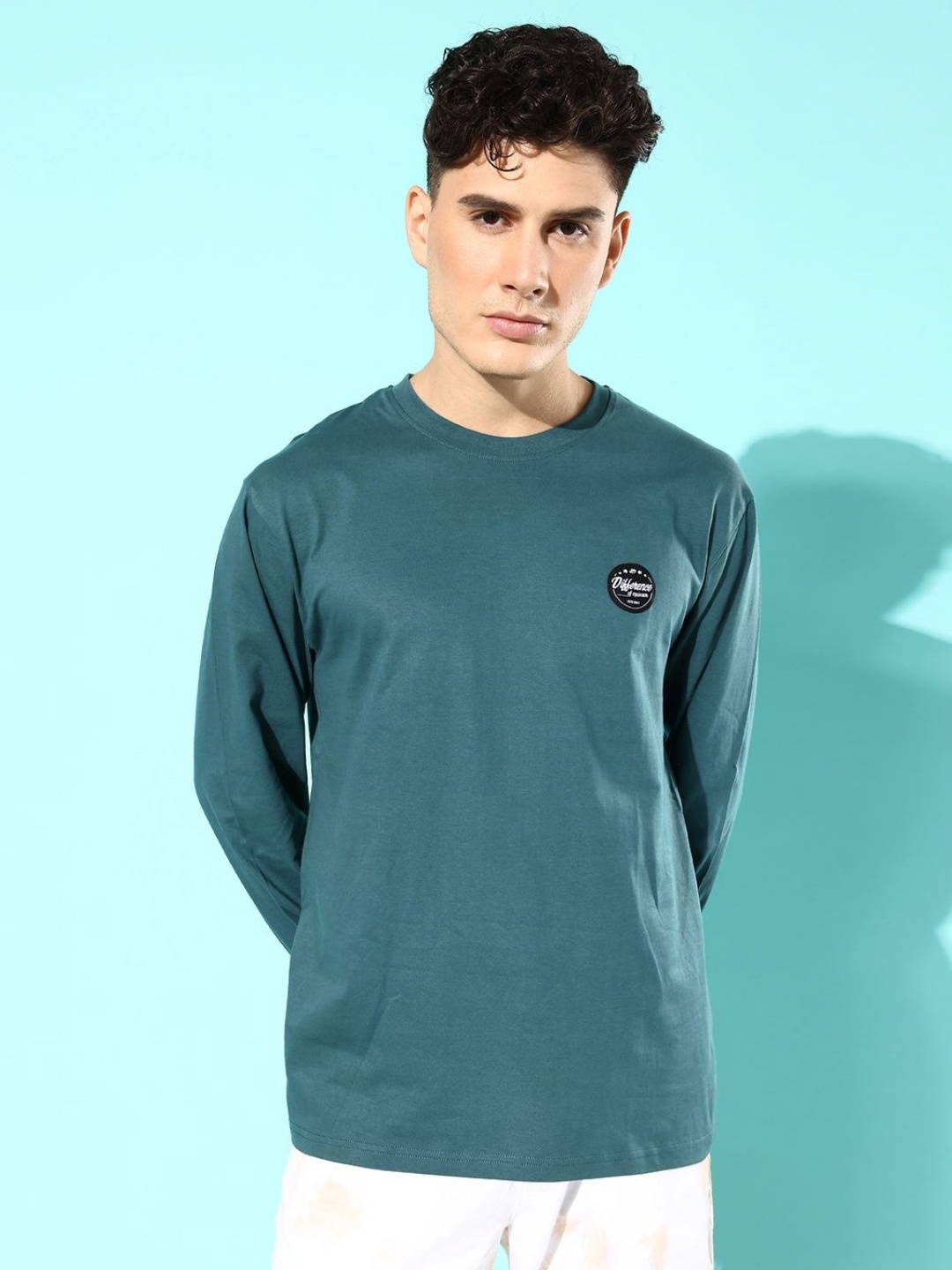 

Difference of Opinion Men Graphic Printed Round Neck Cotton Oversized T-Shirt, Green