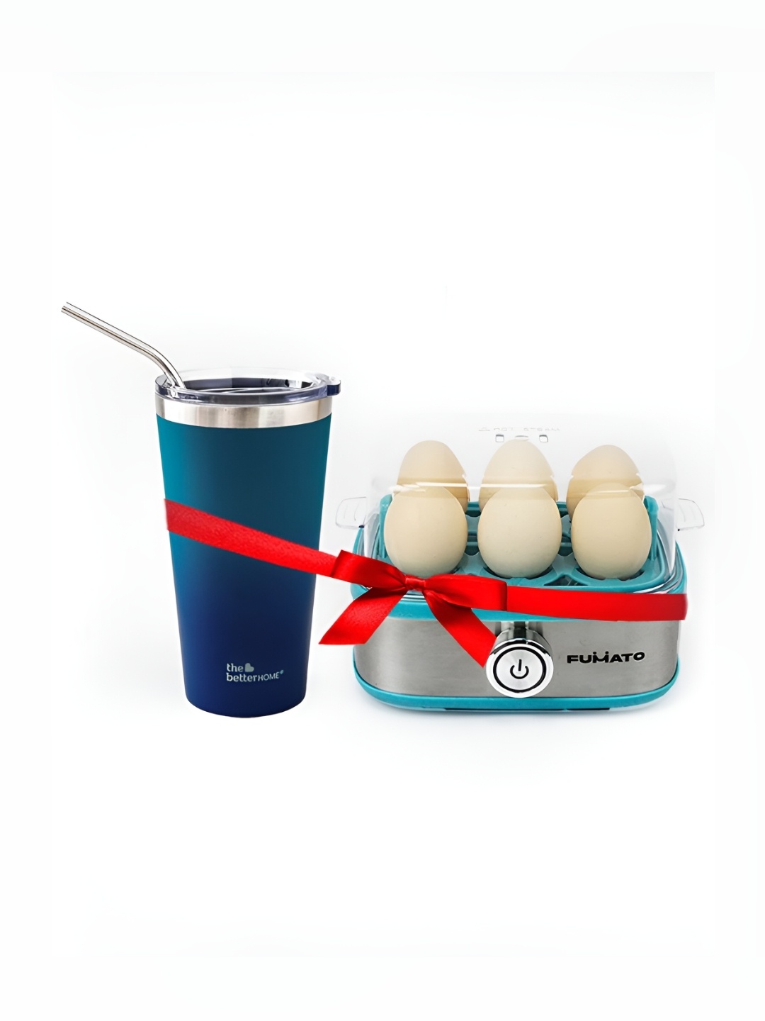 

The Better Home Blue Egg Maker & Insulated Tumbler With Straw Set 450 ml