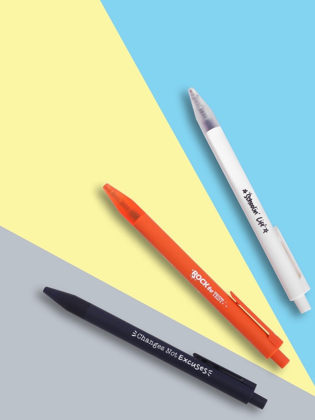

Doodle Pack Of 3 Fine Point Retractable Blue Ink Gel Pens, White