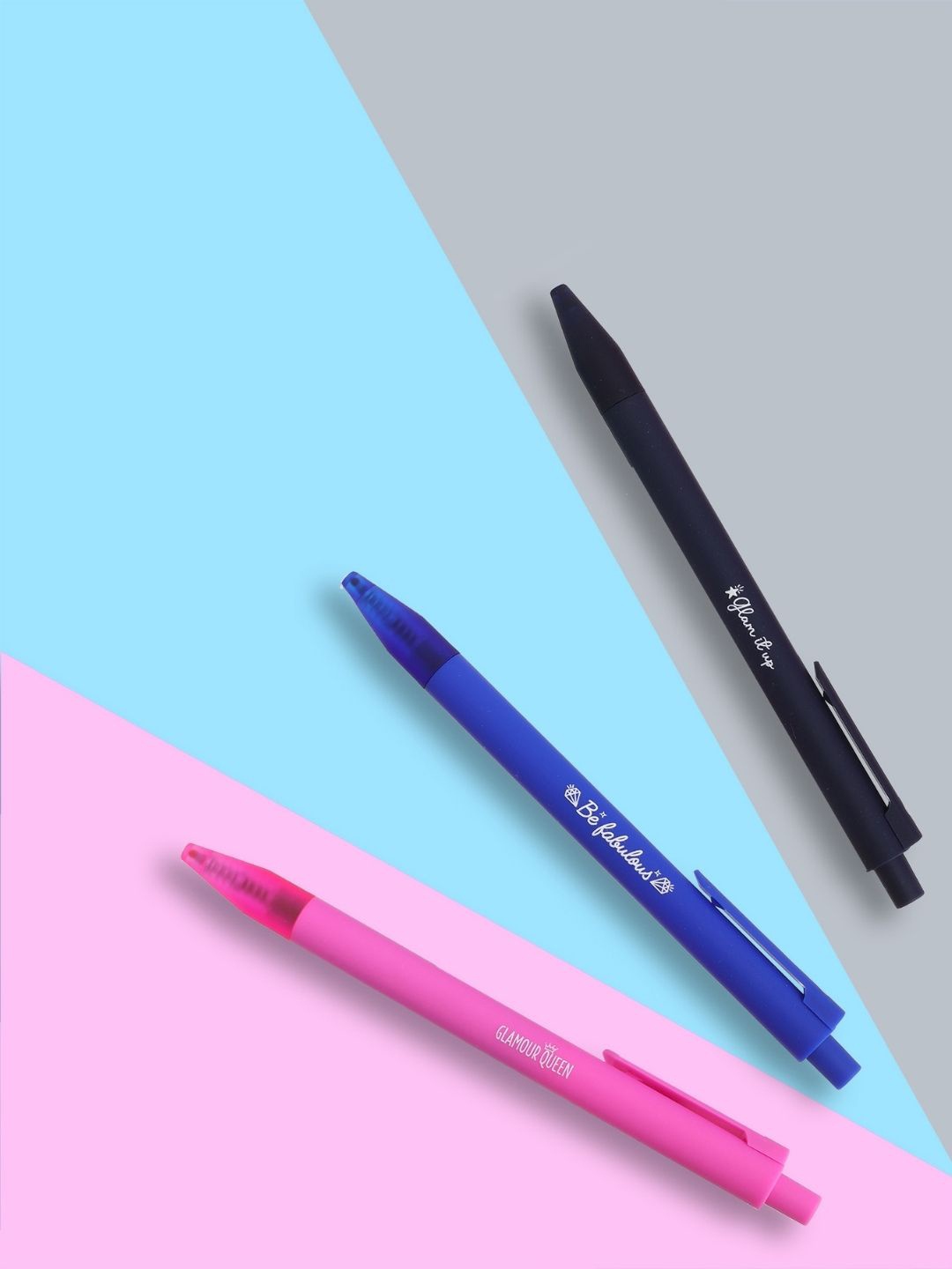 

Doodle Pack Of 3 Fine Point Retractable Blue Ink Gel Pens, Pink