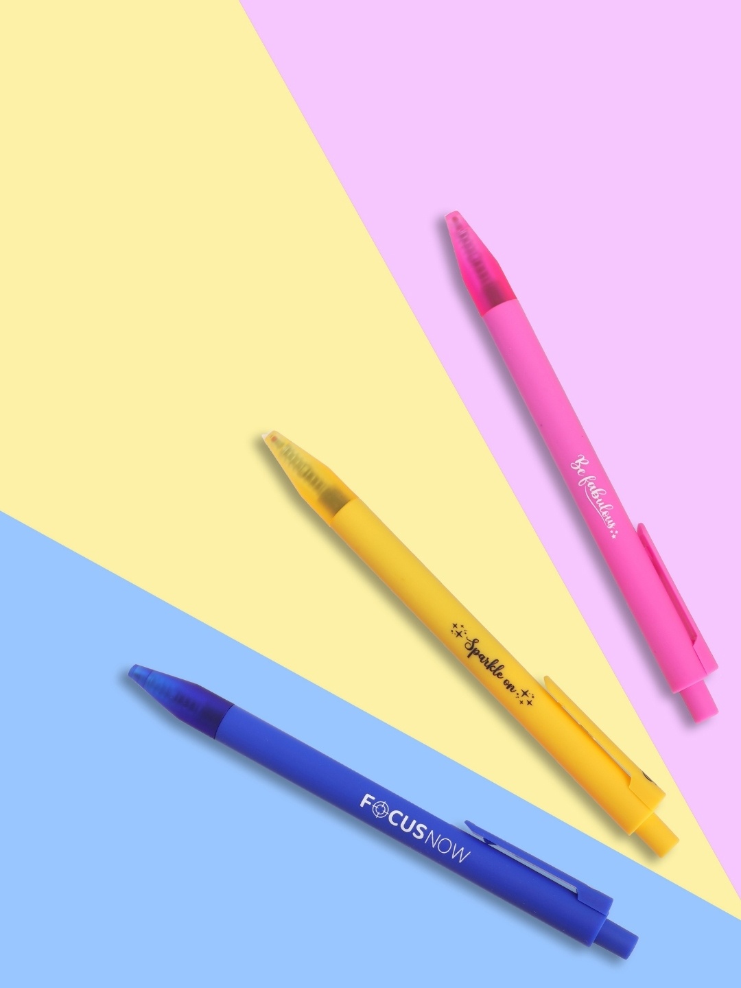 

Doodle Pack Of 3 Fine Point Retractable Blue Ink Gel Pens, Pink