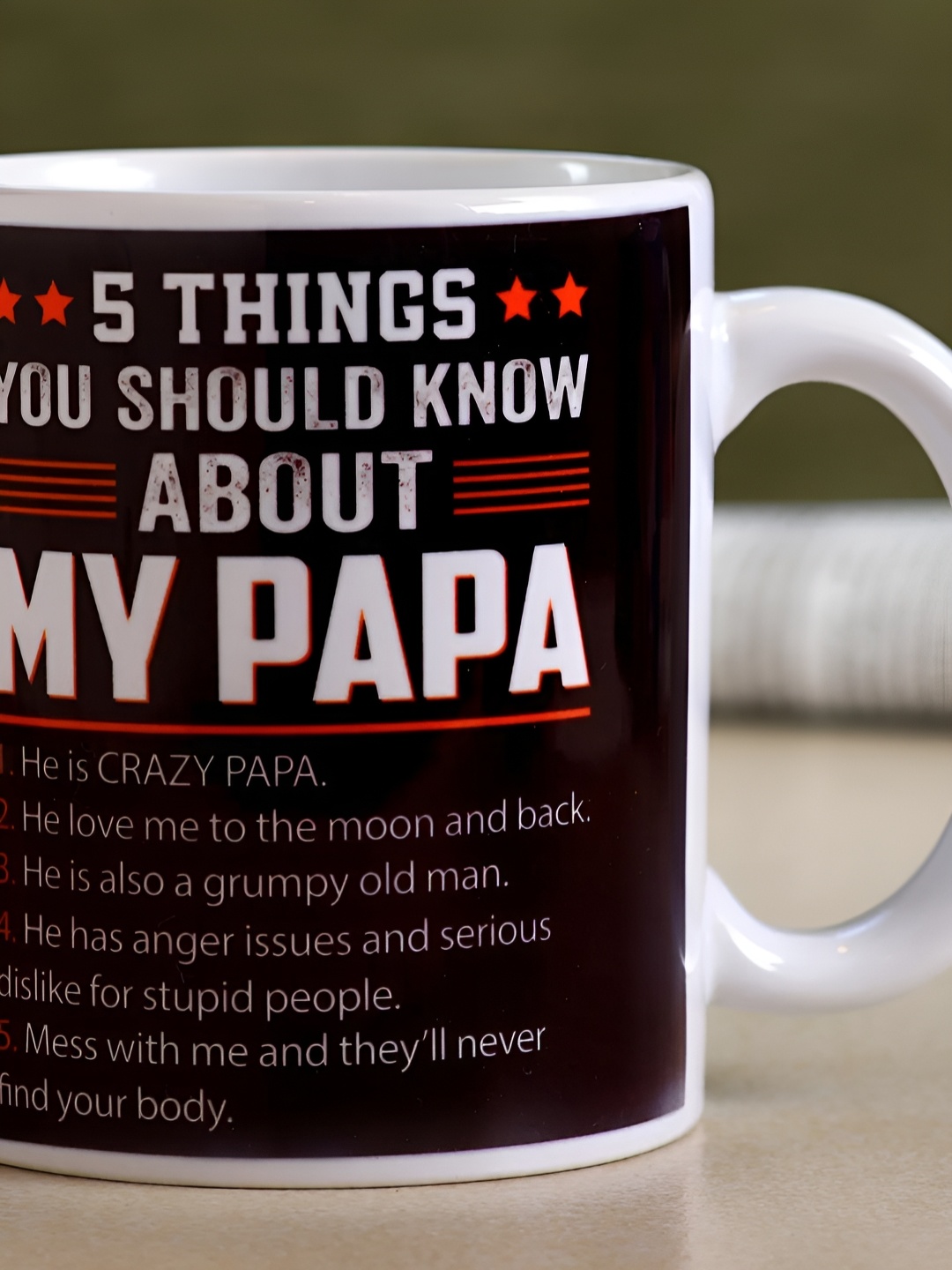 

fnp White & Black Text or Slogans Printed Ceramic Glossy Mug 325ml