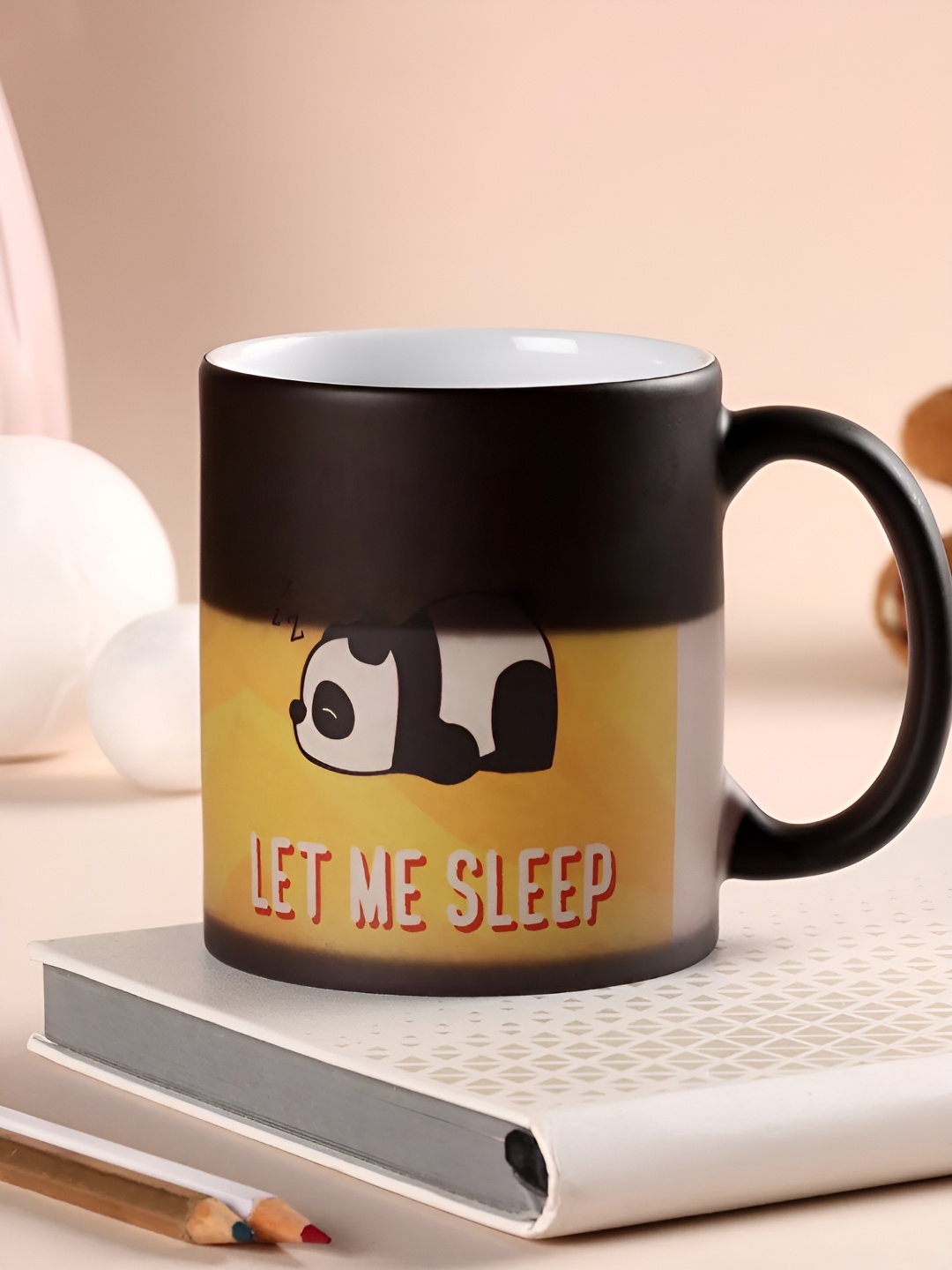 

fnp White & Black Let Me Sleep Magic Printed Ceramic Glossy Mug 325 ml