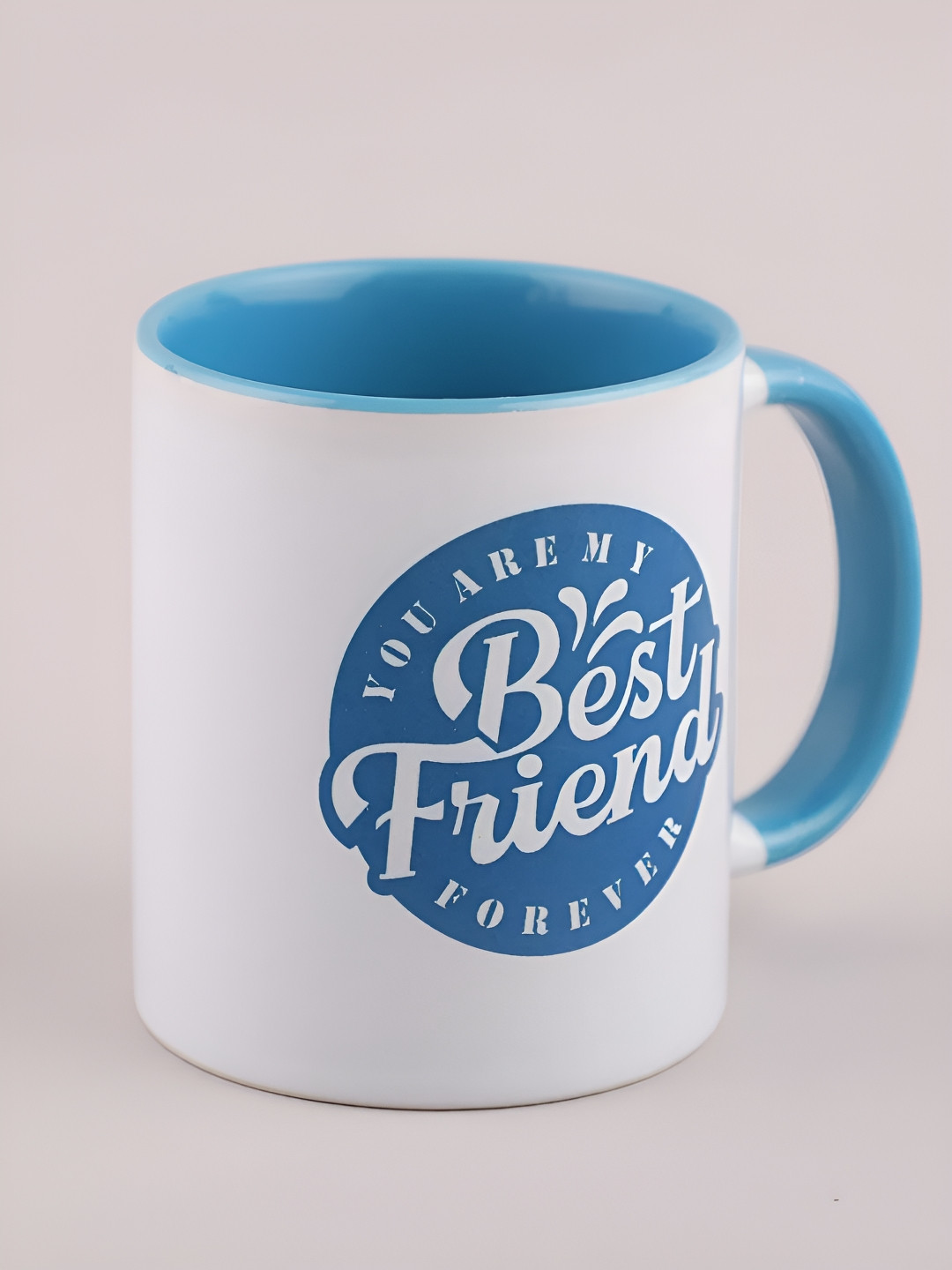

fnp White & Blue Printed Ceramic Glossy Mug 325 ml