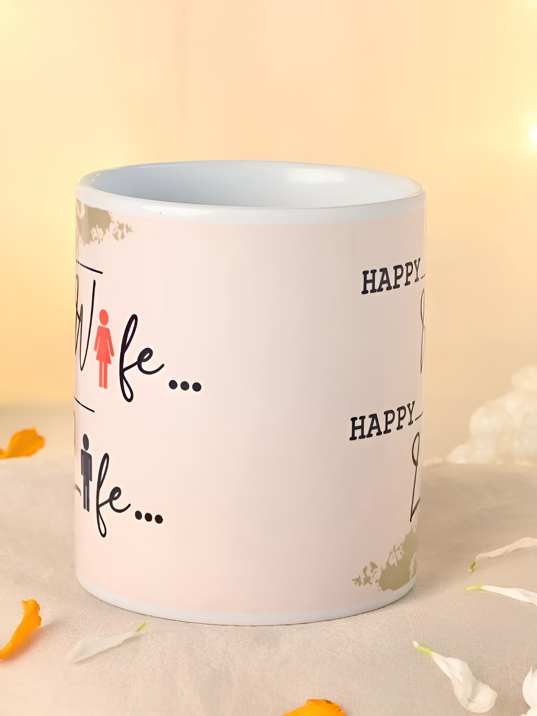 

fnp White & Black Printed Ceramic Glossy Mug 325ml