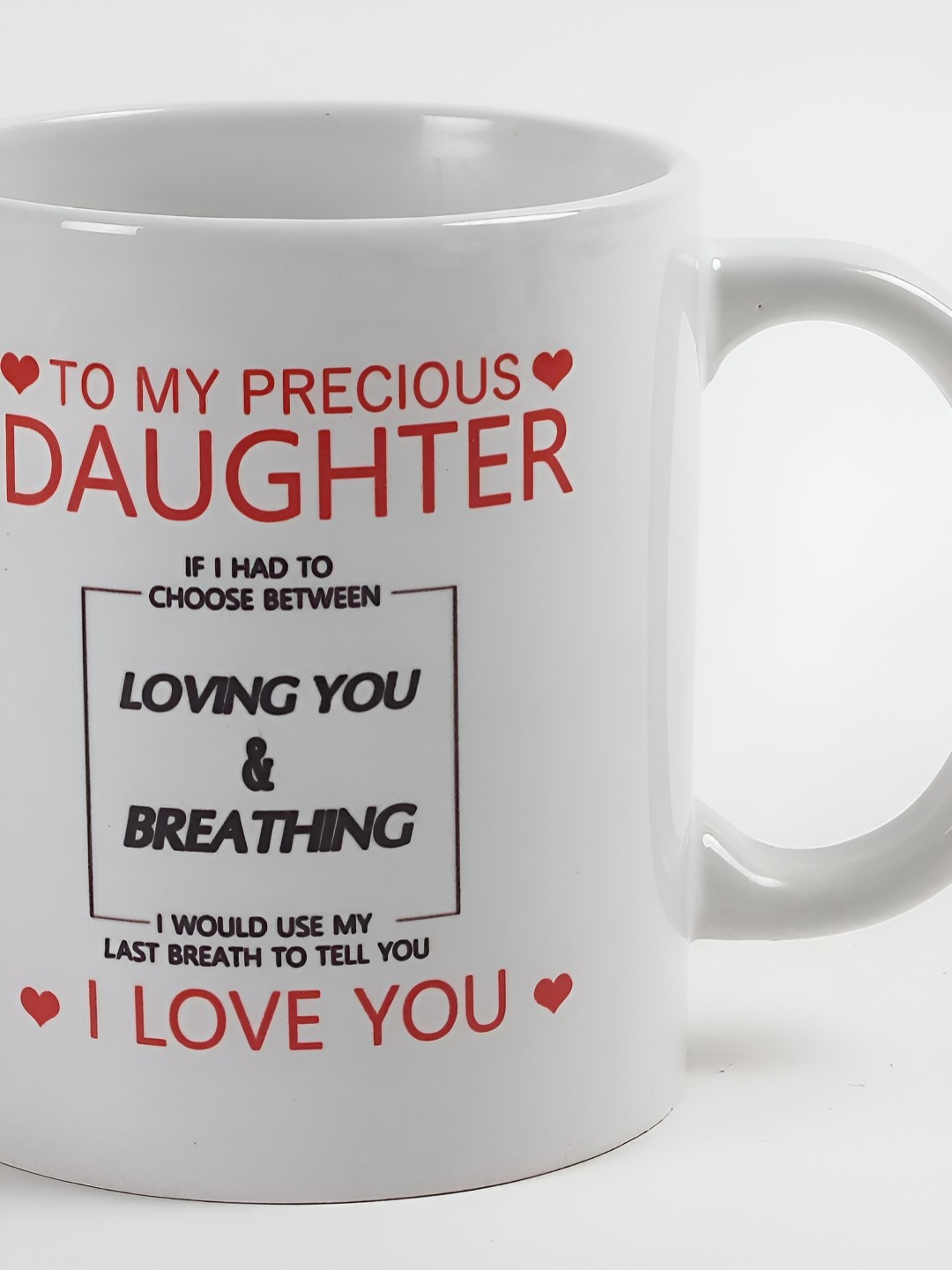 

fnp White & Red Printed Ceramic Glossy Mug 325ml