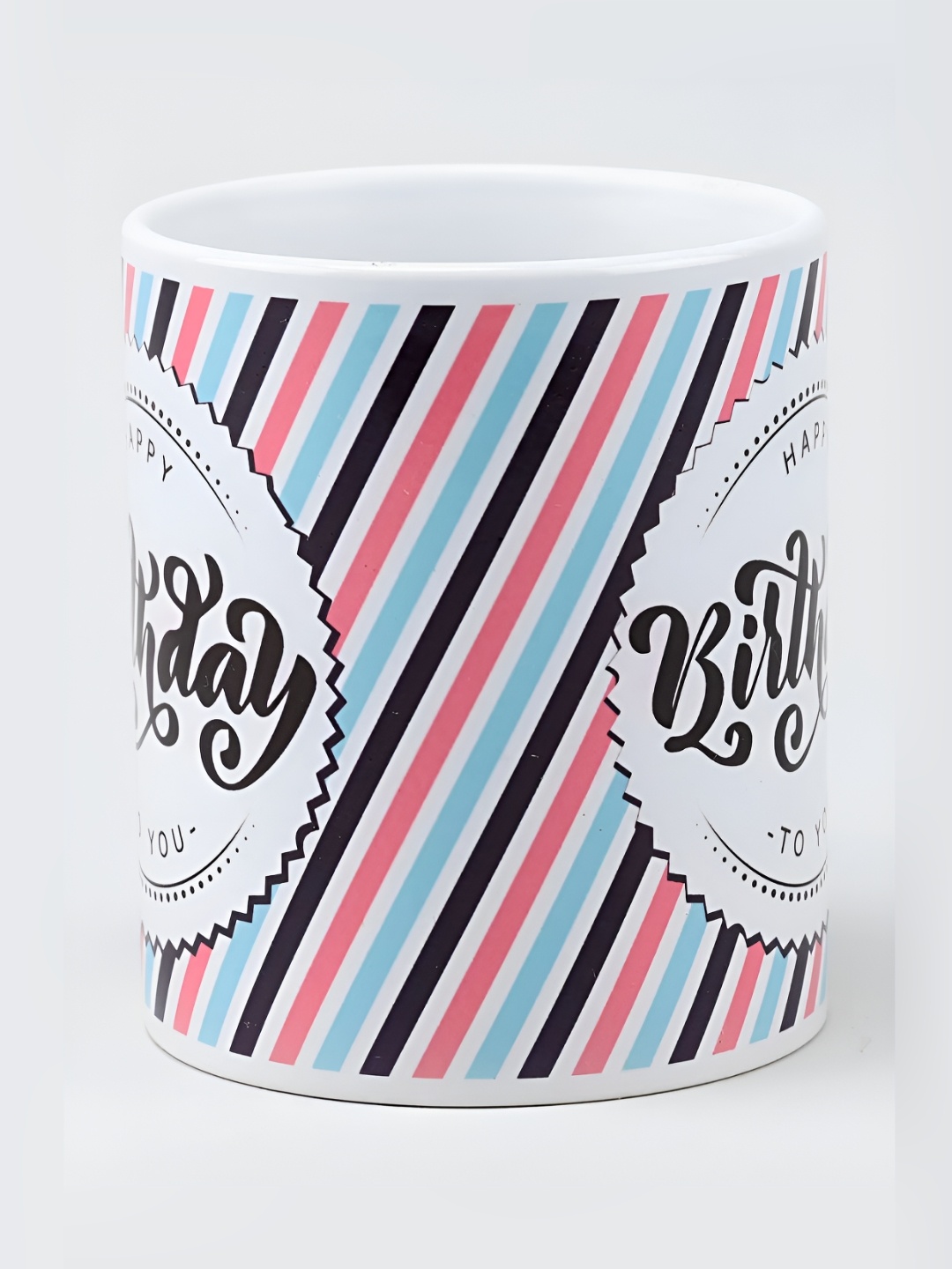 

fnp White & Black Birthday Greetings Printed Ceramic Glossy Mug 325 ml