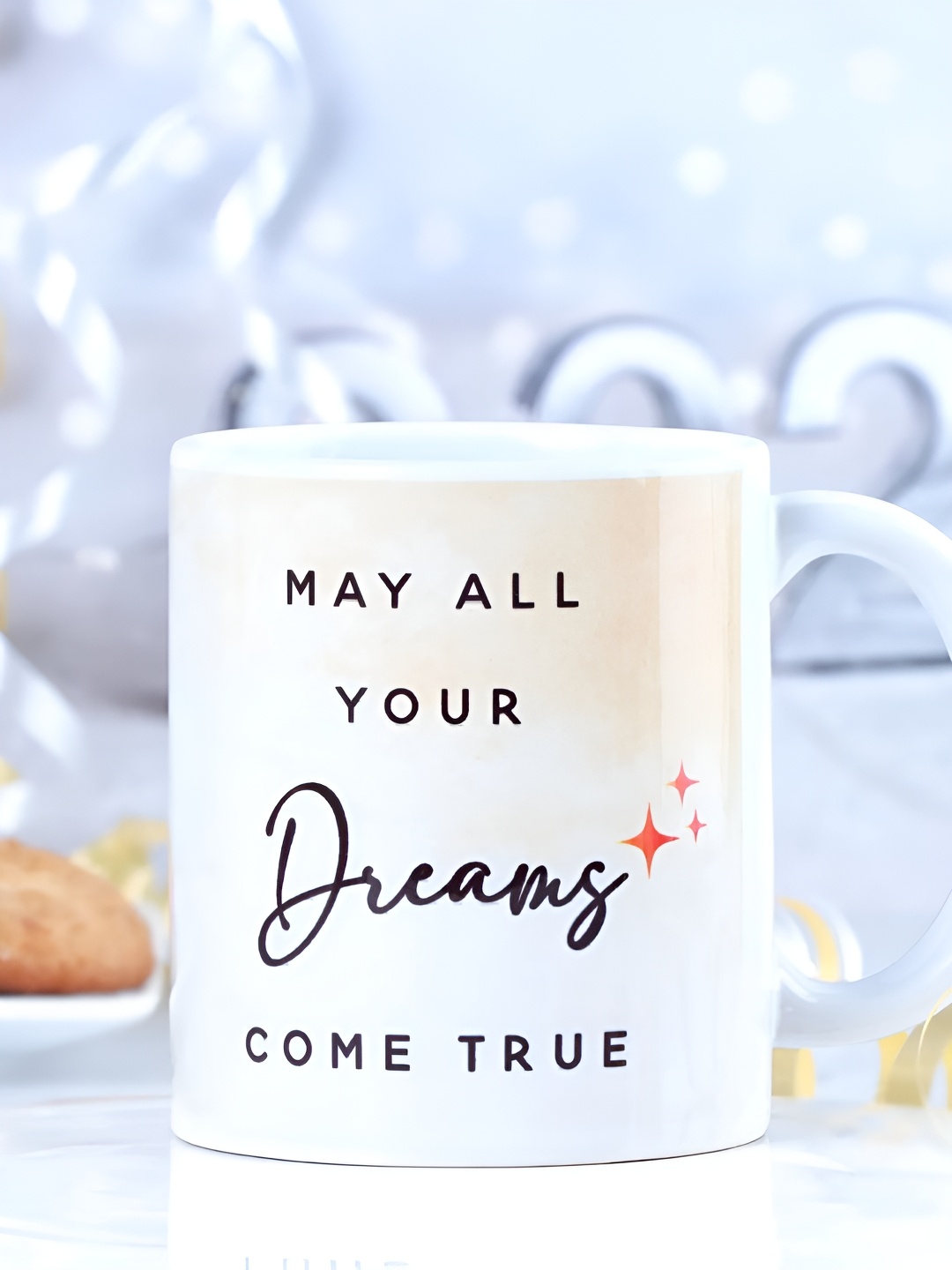 

fnp White & Black Text or Slogans Printed Ceramic Glossy Mug 325ml