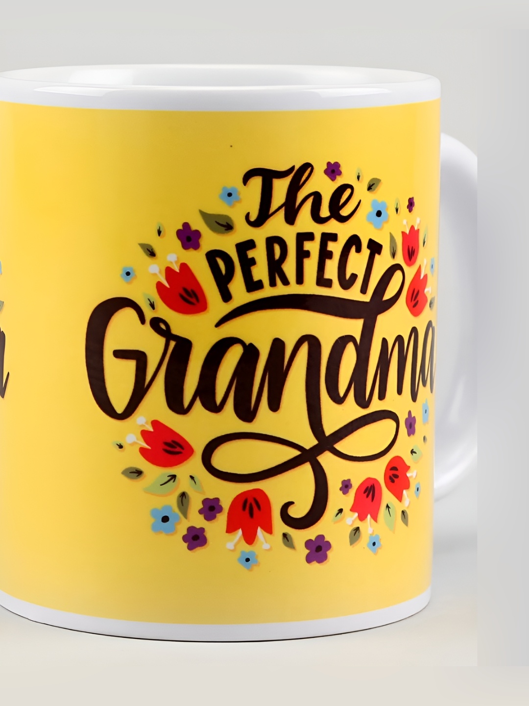 

fnp White & Yellow Text or Slogans Printed Ceramic Glossy Mug 325ml