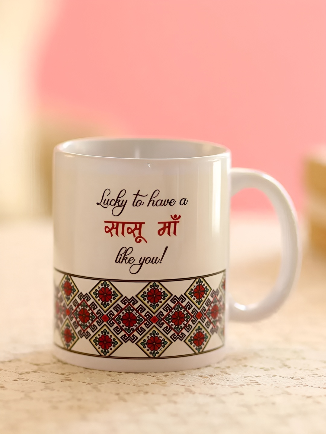 

fnp White & Black Text or Slogans Printed Ceramic Glossy Mug 325ml