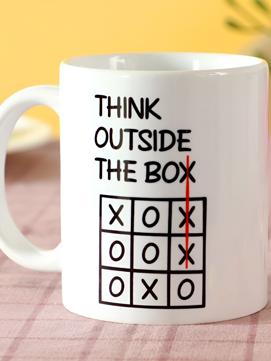 

fnp White & Black Text or Slogans Printed Ceramic Glossy Mug 325ml