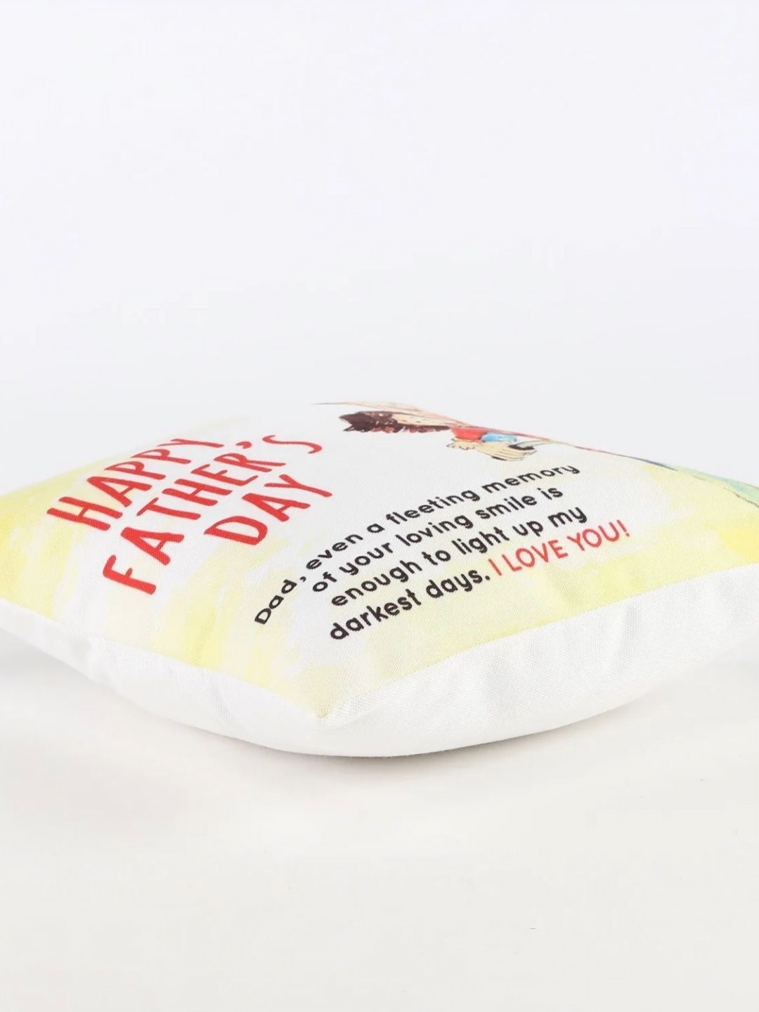 

fnp White & Yellow Father'S Day Cartoon Printed Pre-Filled Cushion