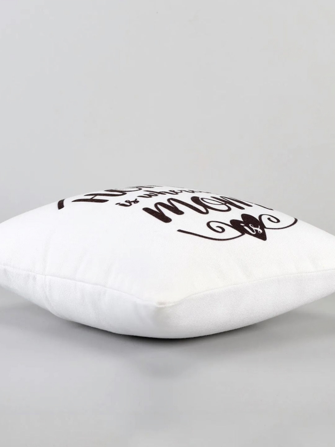 

fnp White & Black Home Is Wherever Mom Printed Square Pre Filled Cushion