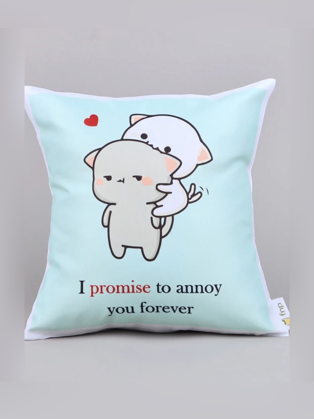 

fnp White & Blue Promise To Annoy You Cute Valentine Printed Microfibre Pre-Filled Cushion