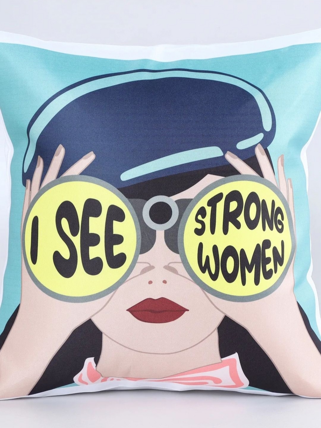 

fnp Blue & Yellow I See Strong Women Printed Pre-Filled Cushion