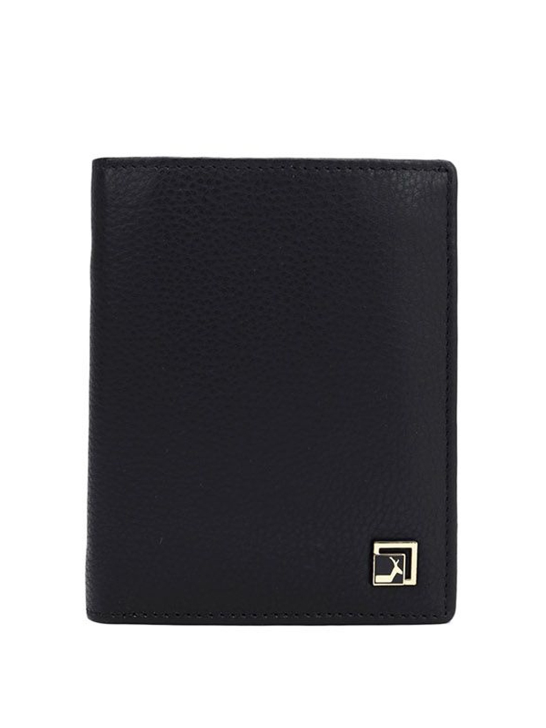 

Da Milano Men Textured Leather Two Fold Wallet, Black