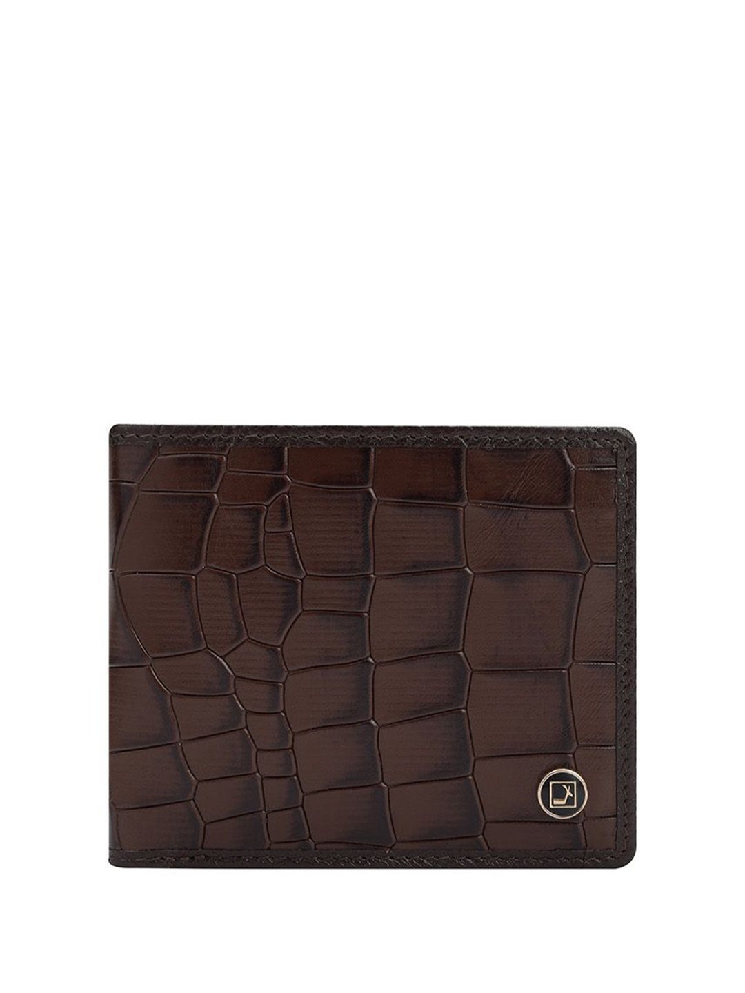 

Da Milano Men Textured Leather Two Fold Wallet, Brown