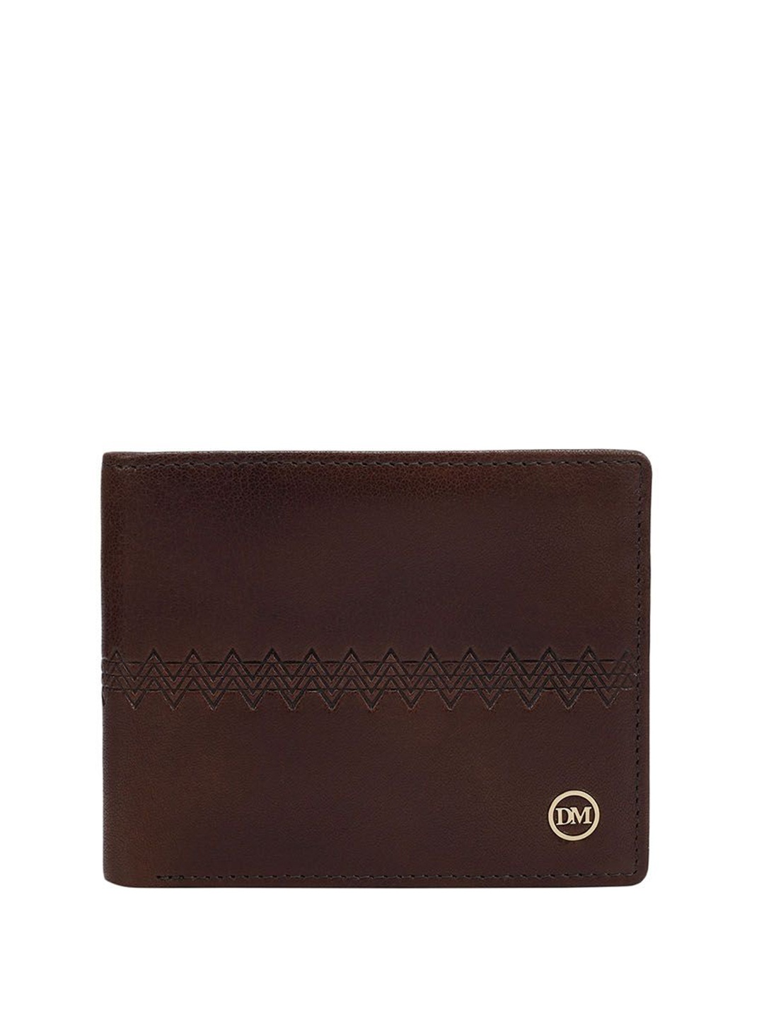 

Da Milano Men Textured Leather Two Fold Wallet, Brown