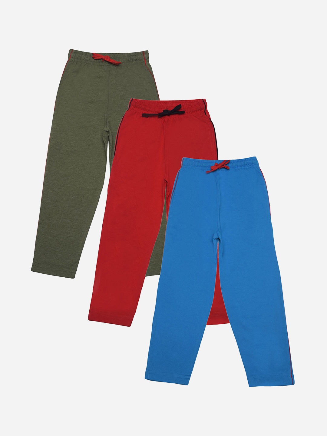 

Dollar Champion Kidswear Pack of 3 Boys Cotton Regular Fit Assorted Trousers, Olive