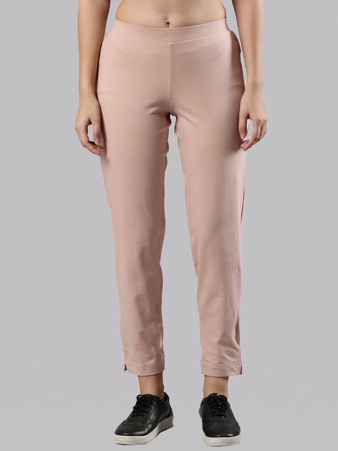

Femmora Women Regular Fit Mid-Rise Flat-Front Trousers, Beige