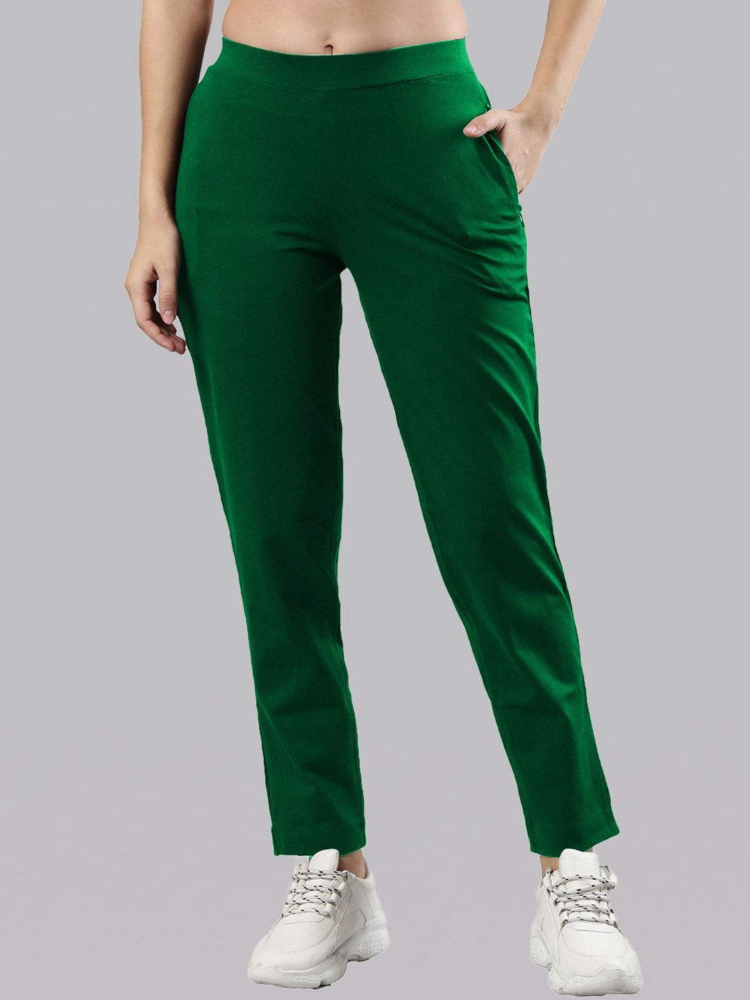 

Femmora Women Loose Fit Trousers, Green