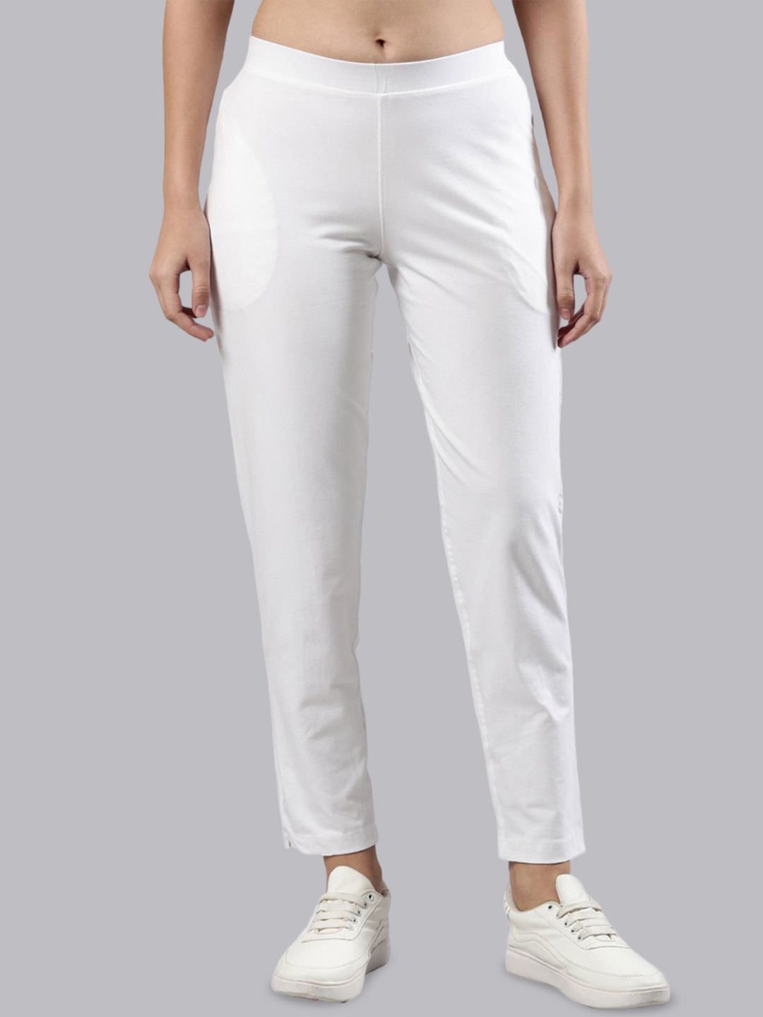 

Femmora Women Slim Fit Trousers, White