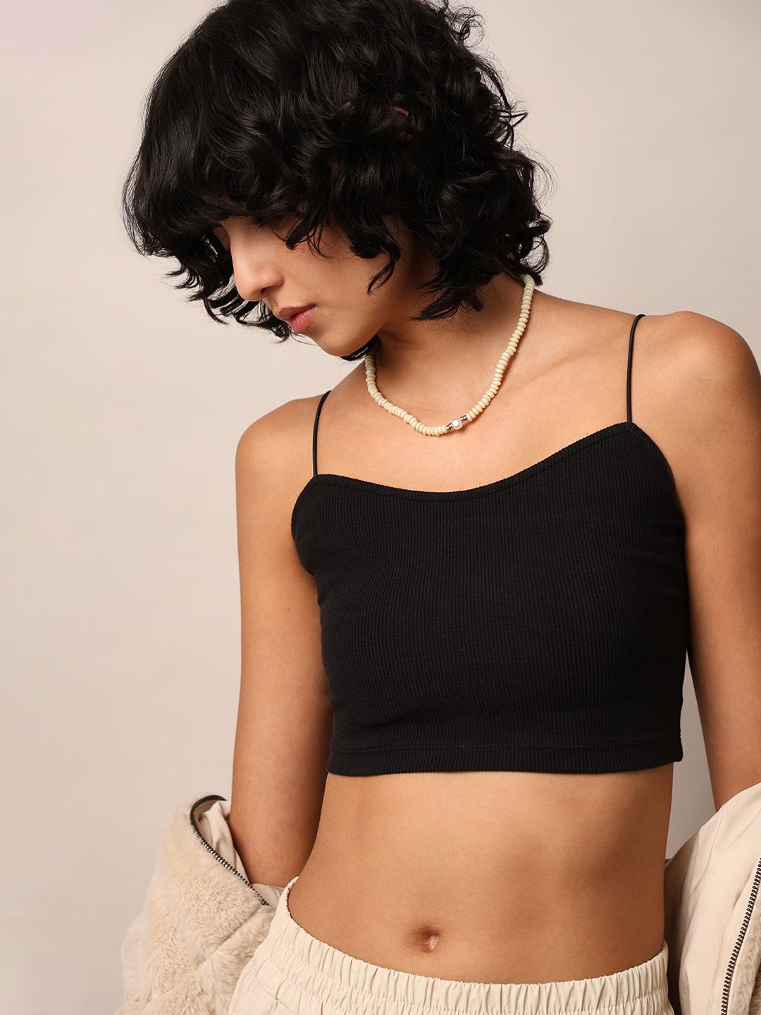 

ONLY Women Shoulder Straps Bralette Crop Top, Black