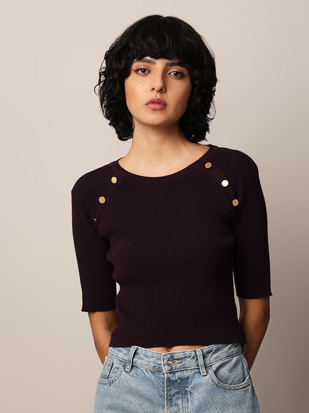 

ONLY womens solid Top, Purple