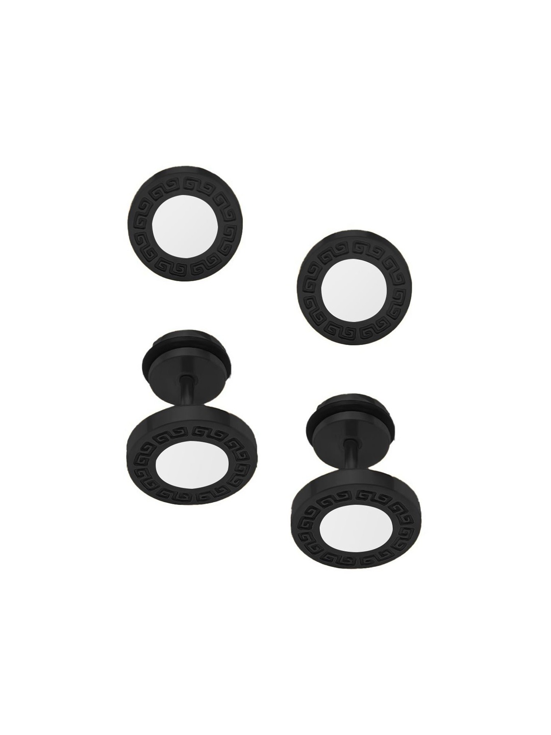 

VAGHBHATT Men Stainless Steel Studs Earrings, Black