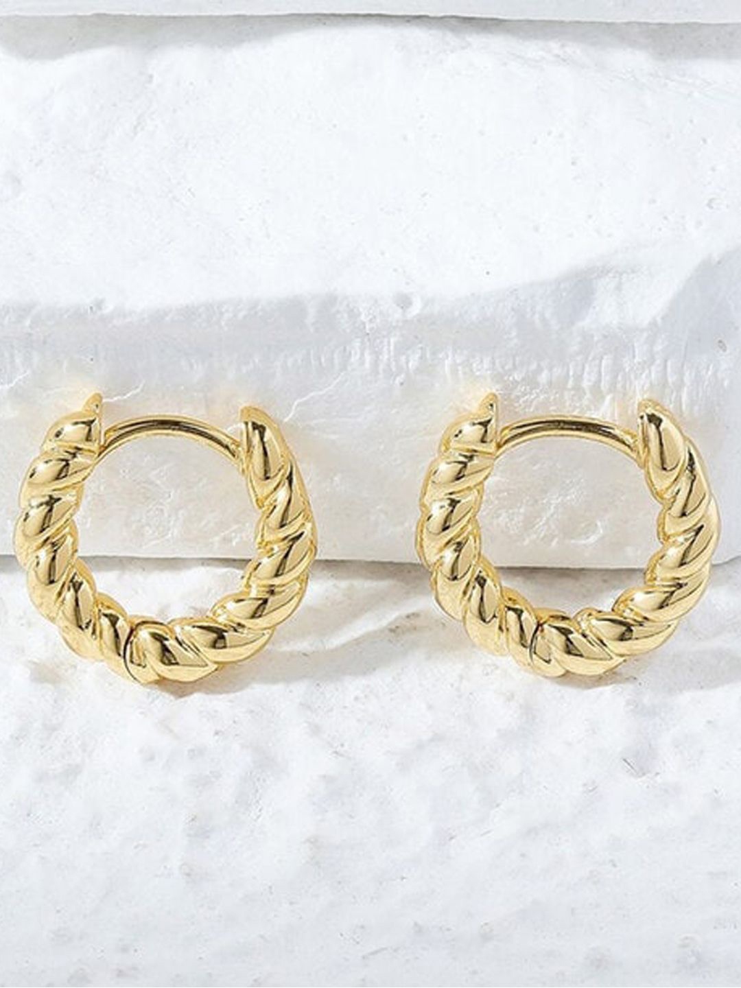 

VAGHBHATT Men Stainless Steel Circular Hoop Earrings, Gold