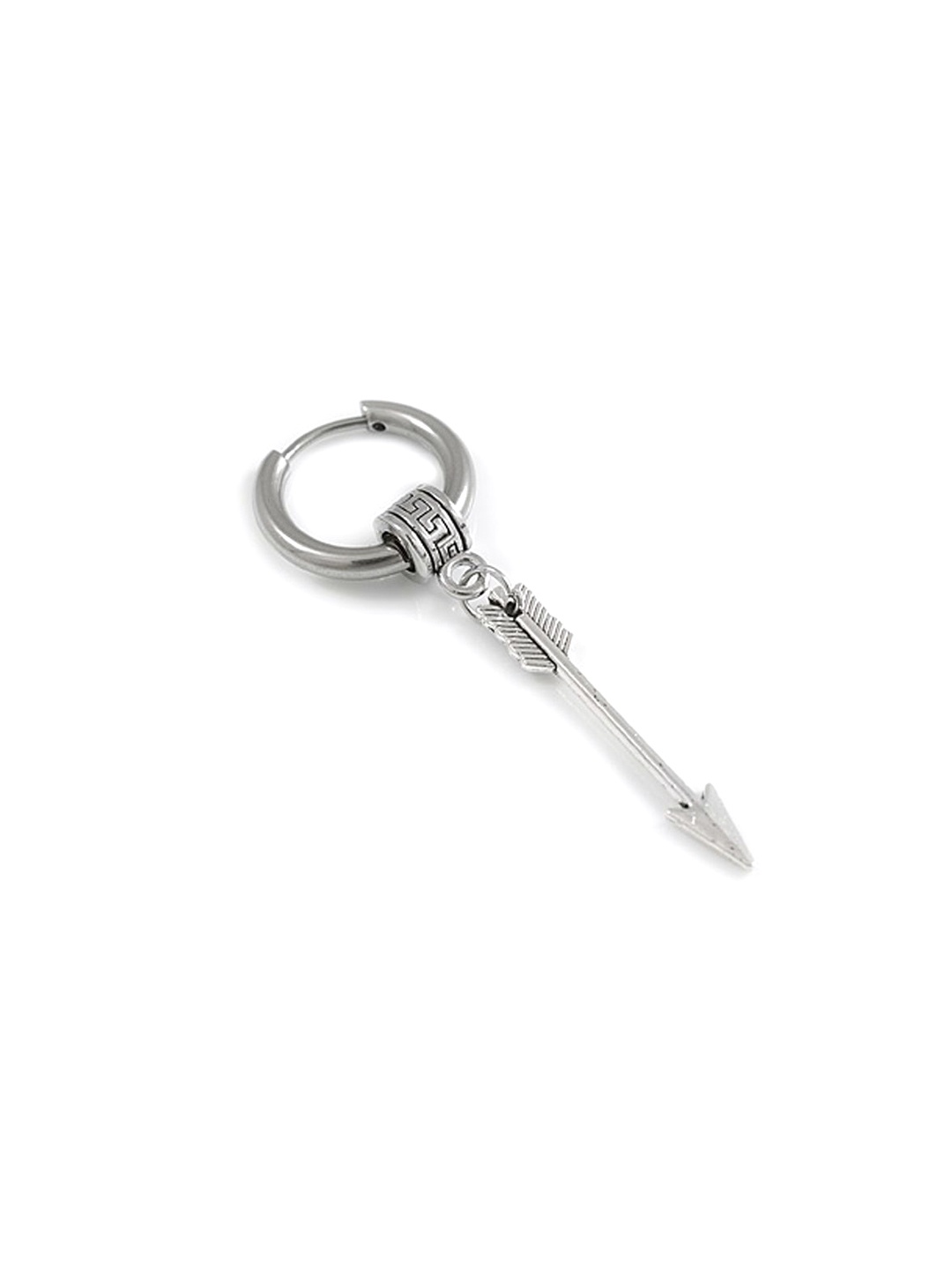 

VAGHBHATT Men Stainless Steel Classic Hoop Earring, Silver