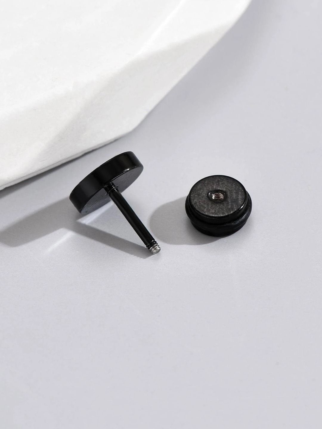 

FIMBUL Men Stainless Steel Classic Studs Earring, Black