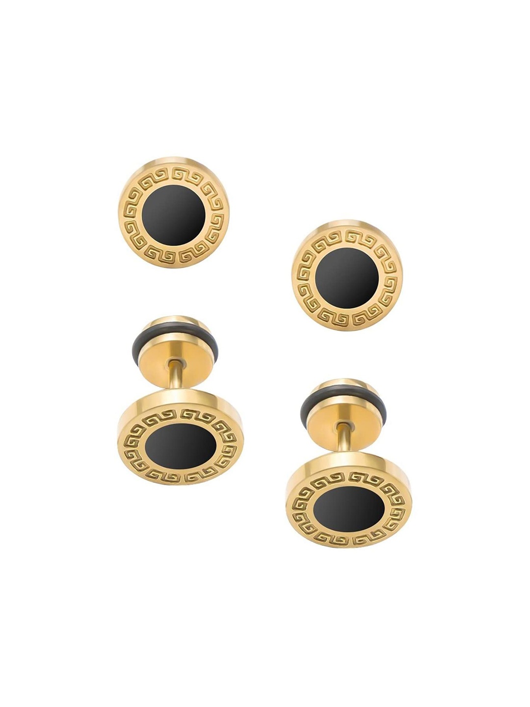 

FIMBUL Men Stainless Steel Classic Studs Earrings, Gold