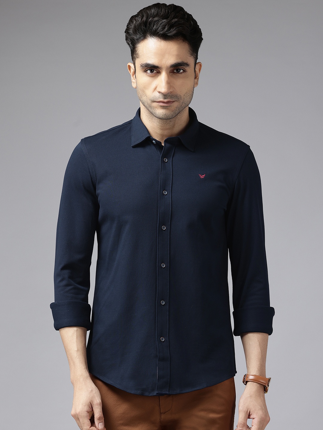 

Blackberrys Pure Cotton Casual Shirt, Navy blue