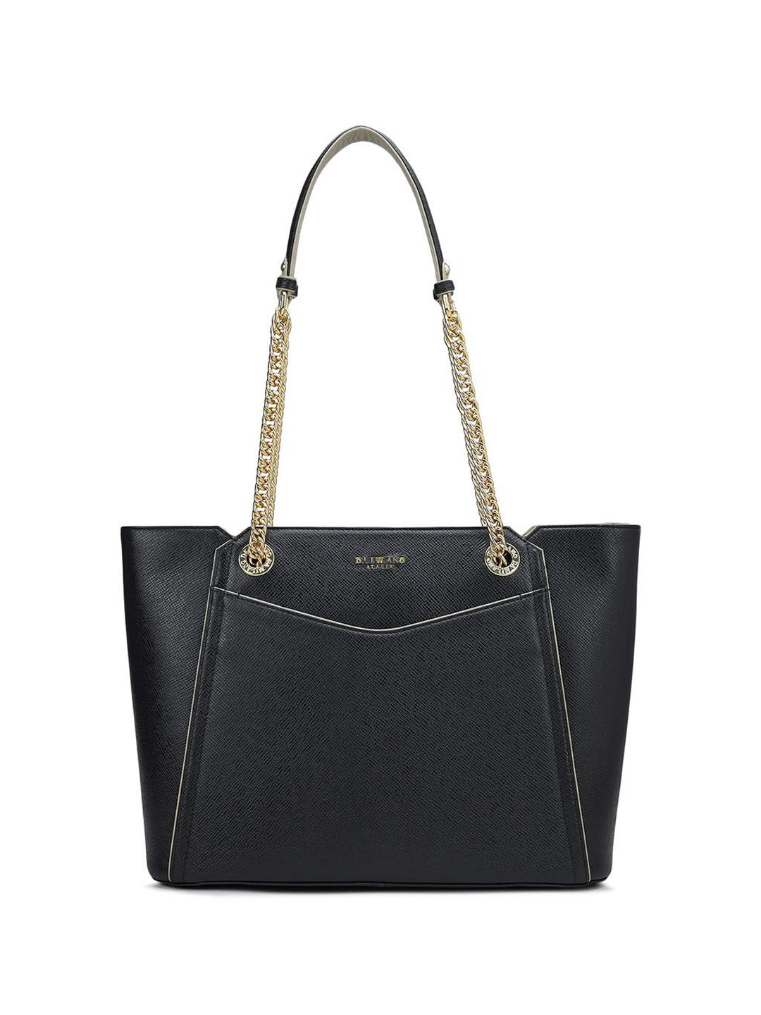 

Da Milano Women's Leather Structured Shoulder Bag with Quilted, Black