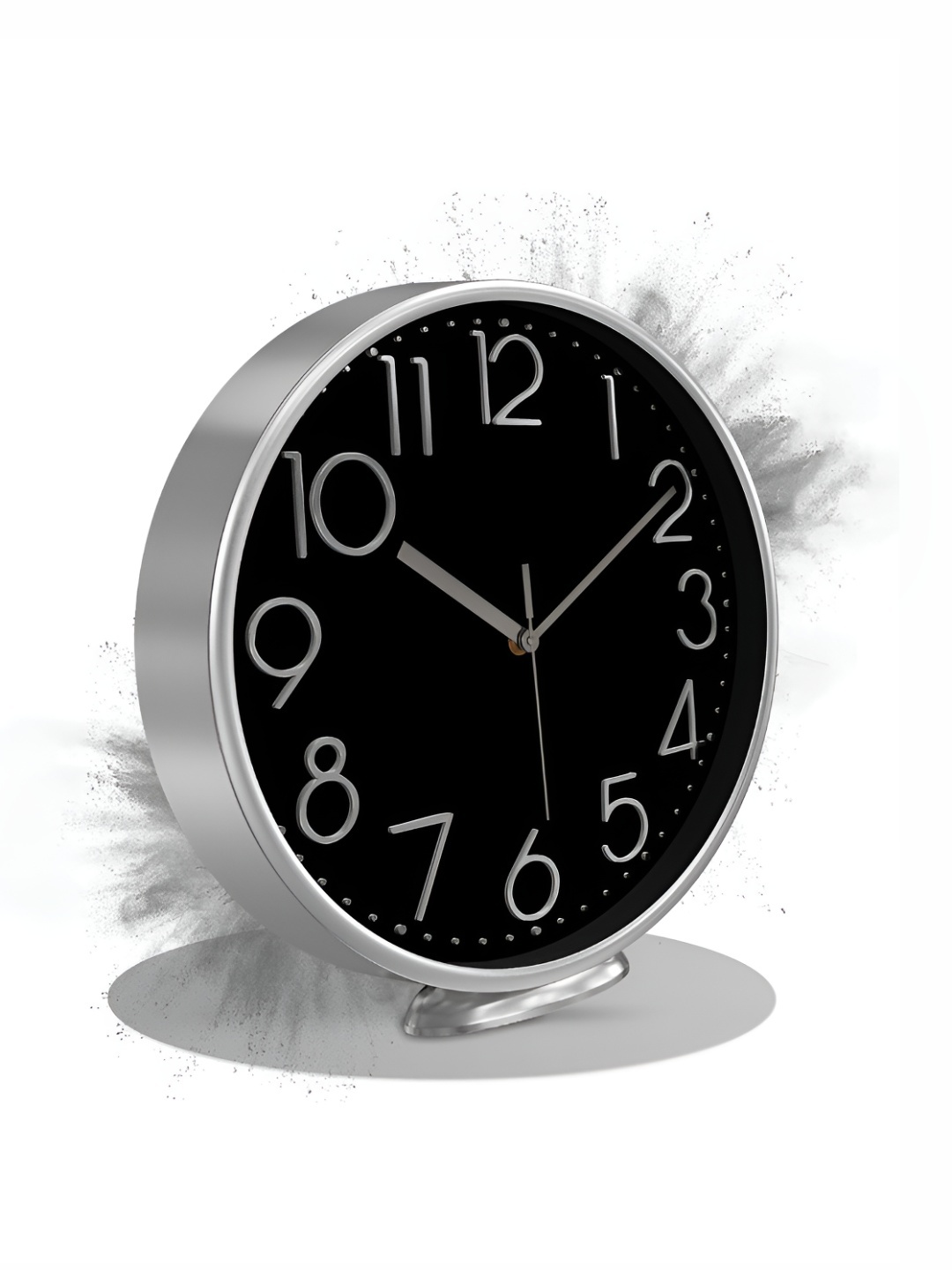 

RANDOM Silver-Toned & Black Printed Round Analogue Contemporary Wall Clock