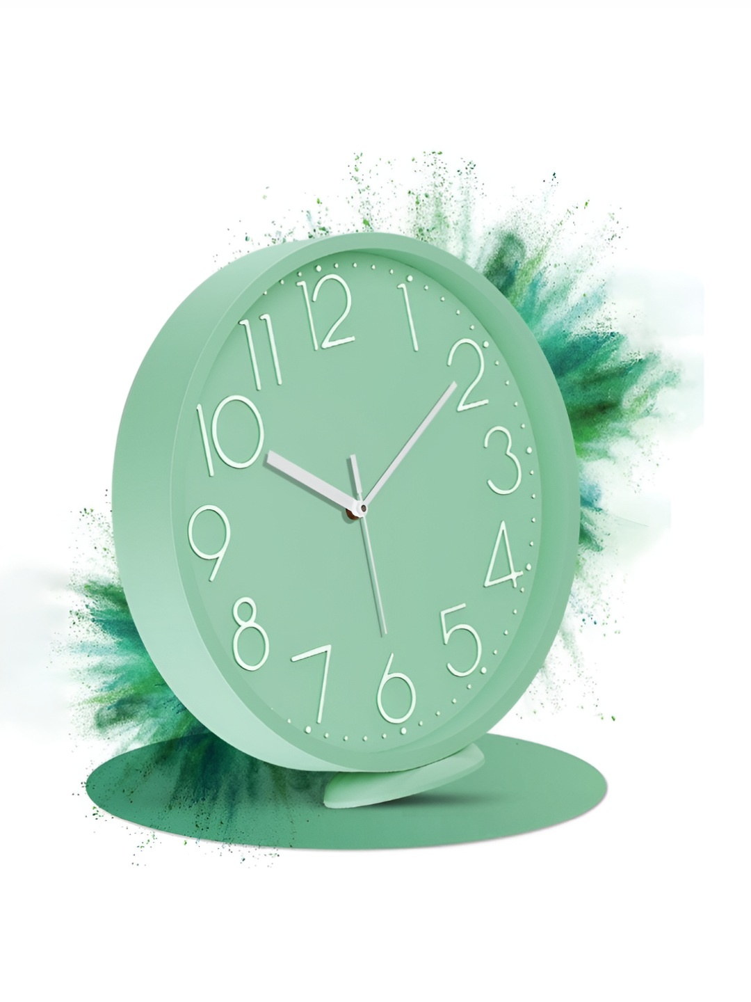 

RANDOM Green & Silver-Toned Analogue Contemporary Round Wall Clock