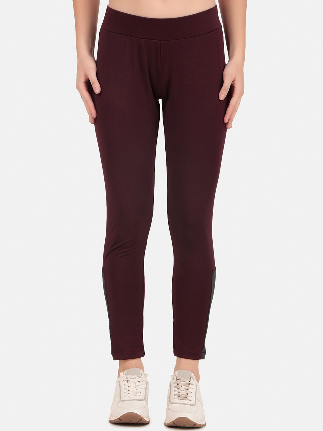 

WELL QUALITY Women Ankle-Length Yoga Tights, Maroon
