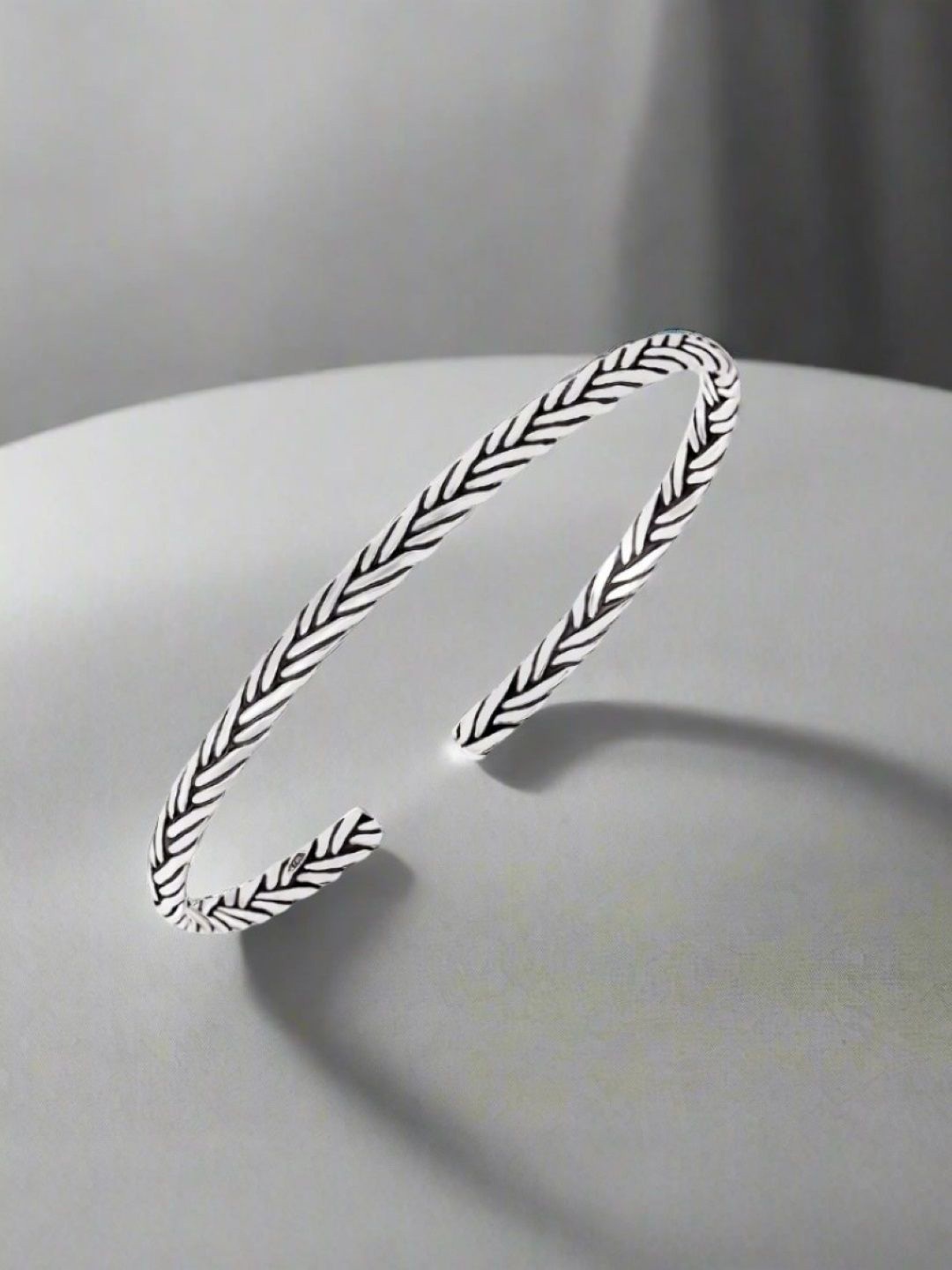 

Zavya Men 925 Sterling Silver Rhodium Plated Cuff Bracelet