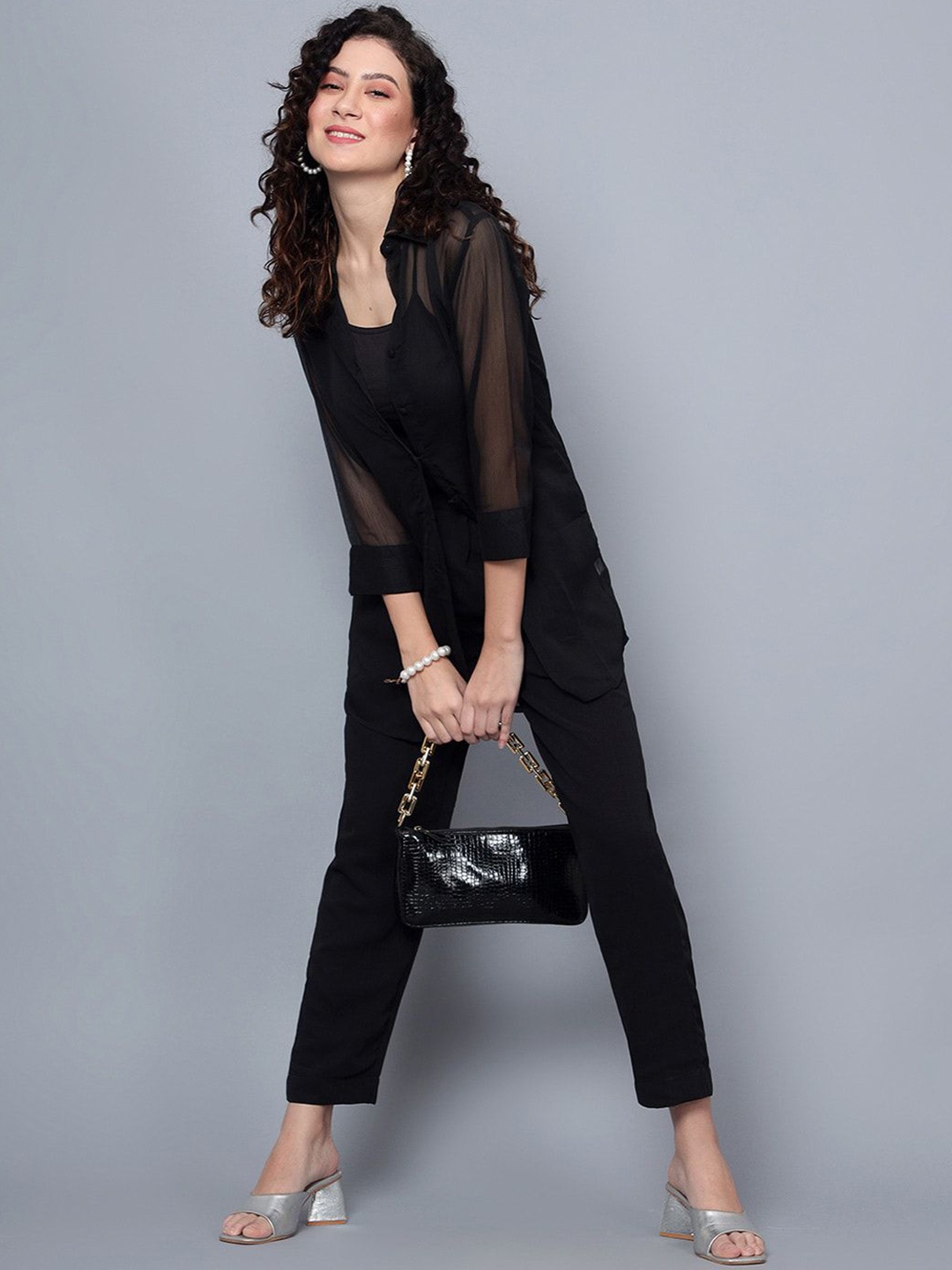 

ANVI Be Yourself Women Relaxed Straight Leg Mid-Rise Trouser, Black