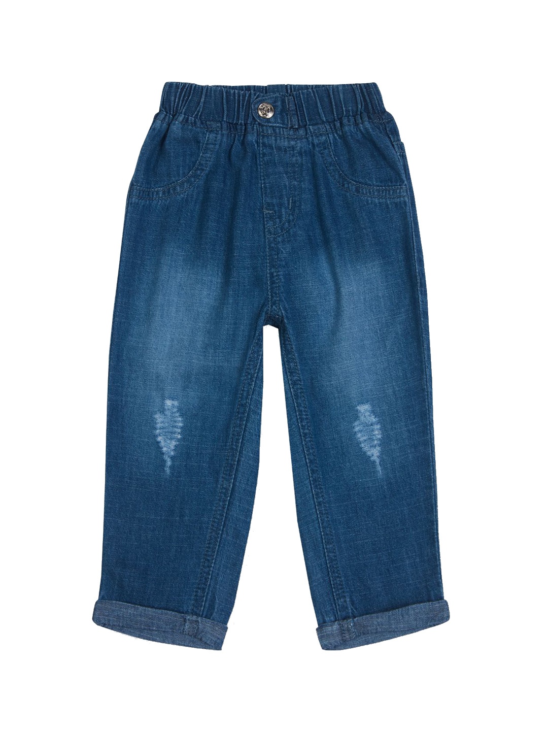 

GJ baby Boys Slim Fit Mildly Distressed Light Fade Jeans, Navy blue