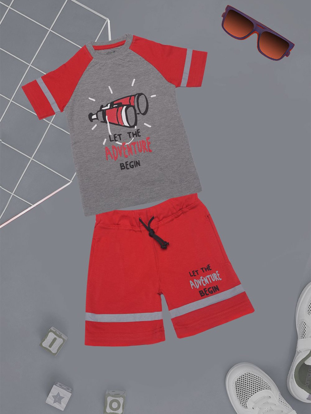

Dollar Champion Kidswear Boys Assorted Printed Pure Cotton T-shirt with Shorts