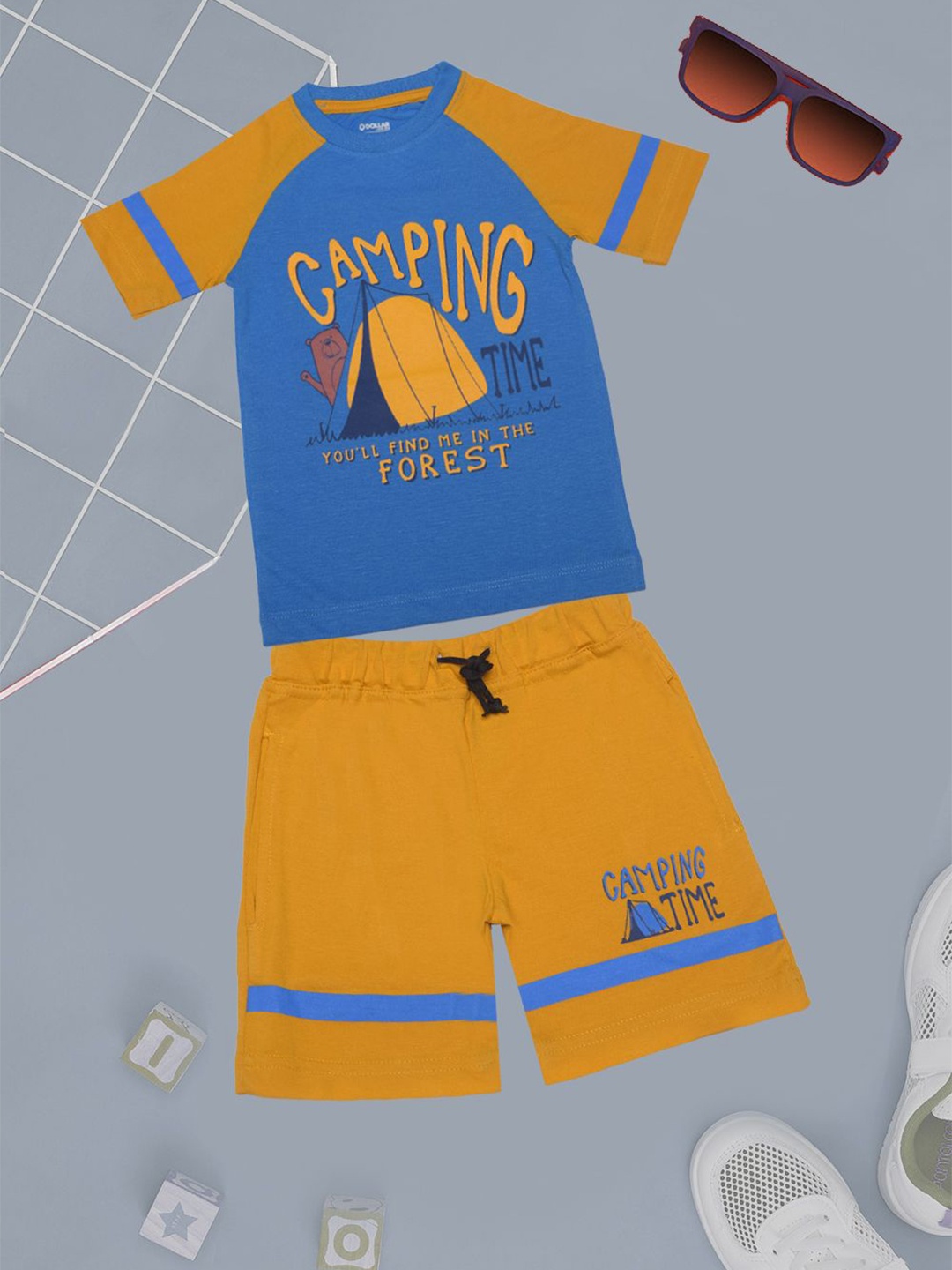 

Dollar Champion Kidswear Boys Assorted Printed Pure Cotton T-shirt with Shorts