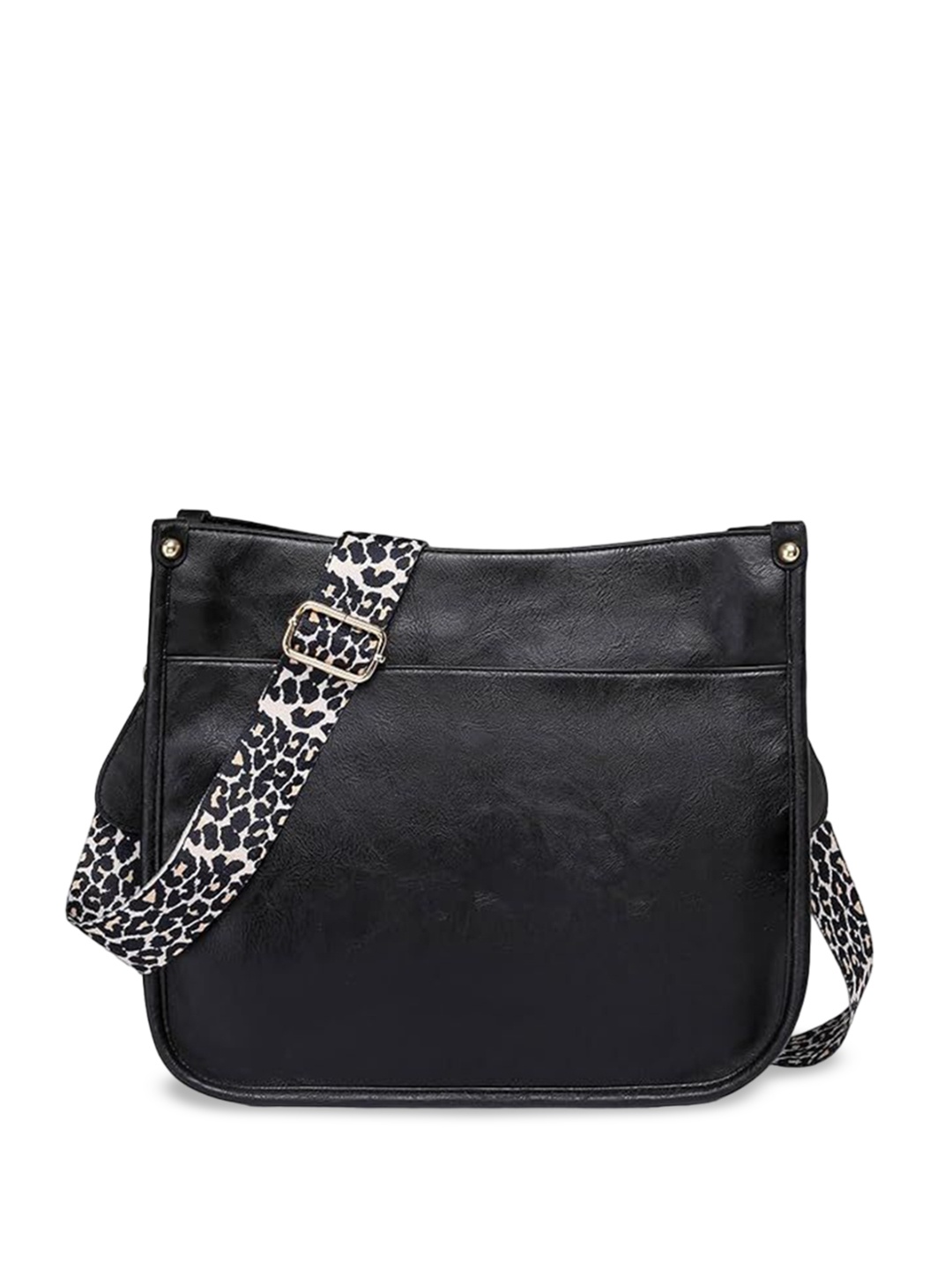 

DressBerry PU Oversized Shopper Hobo Bag with Applique, Black