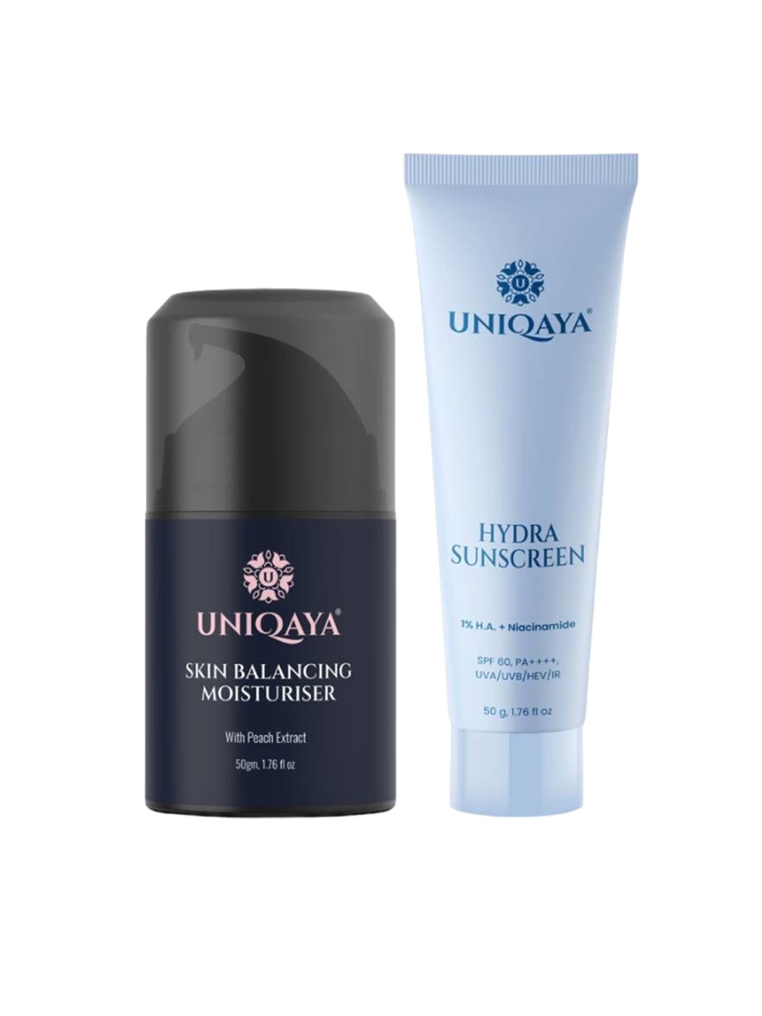 

UNIQAYA Hydra Sunscreen & Skin Balancing Moisturizer - 50g Each, Blue