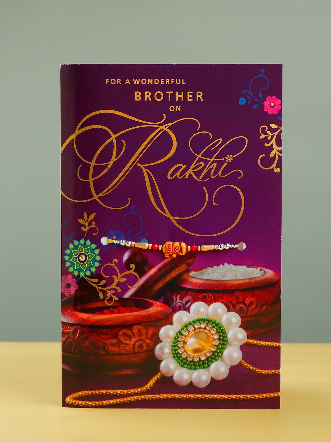 

Archies Beaded Rakhi With Greeting Card, Blue