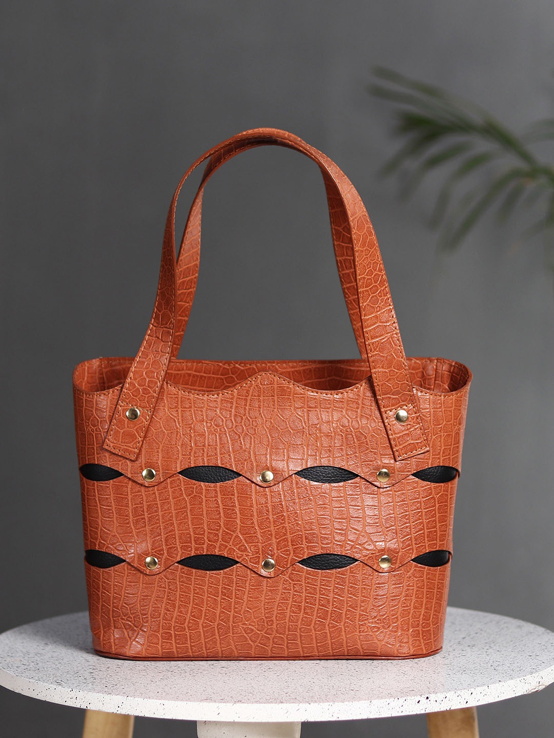 

White Lily Textured PU Shopper Shoulder Bag, Tan