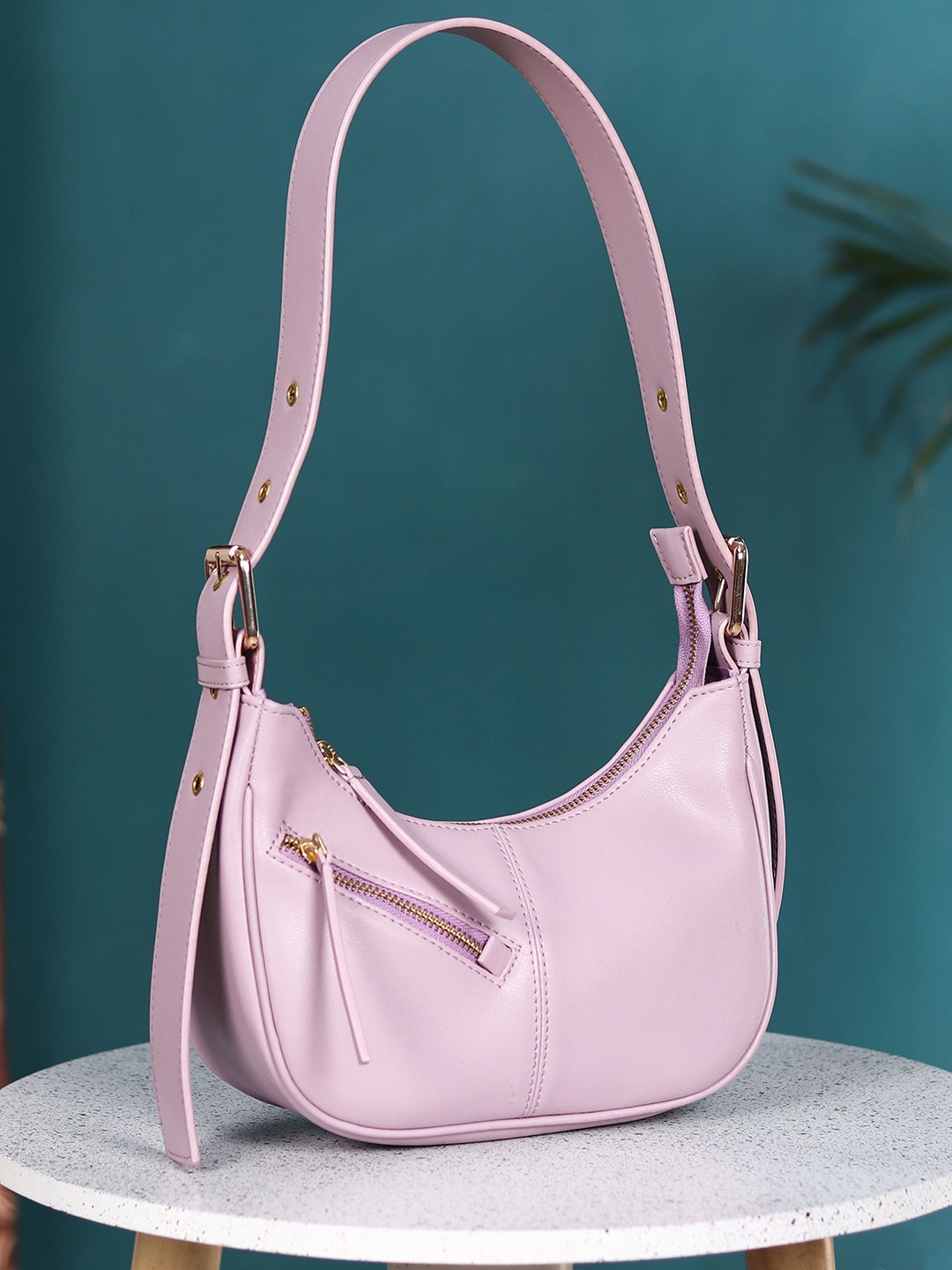 

White Lily Women Solid PU Structured Shoulder Bag, Pink